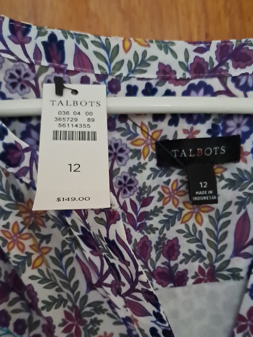 New Talbots dress Midi Shirtdress - Ditsy Voile Women's size 12 - Picture 7 of 12